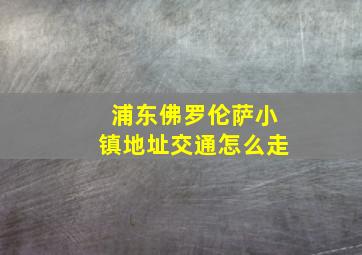 浦东佛罗伦萨小镇地址交通怎么走