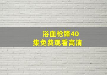 浴血枪锋40集免费观看高清