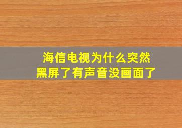 海信电视为什么突然黑屏了有声音没画面了