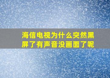 海信电视为什么突然黑屏了有声音没画面了呢