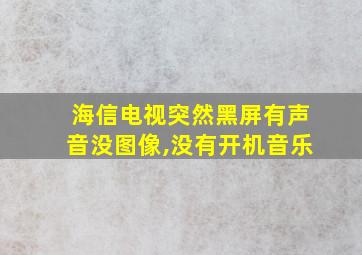 海信电视突然黑屏有声音没图像,没有开机音乐