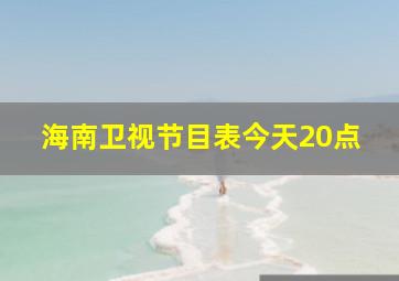 海南卫视节目表今天20点