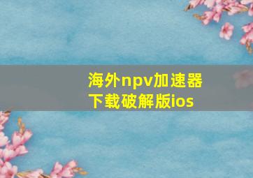 海外npv加速器下载破解版ios