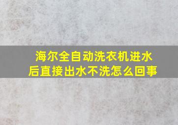 海尔全自动洗衣机进水后直接出水不洗怎么回事