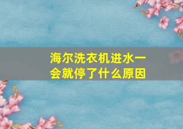 海尔洗衣机进水一会就停了什么原因