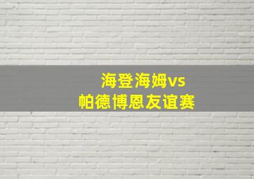 海登海姆vs帕德博恩友谊赛