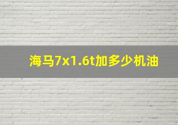 海马7x1.6t加多少机油