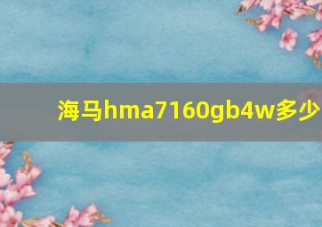 海马hma7160gb4w多少钱