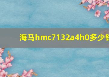 海马hmc7132a4h0多少钱