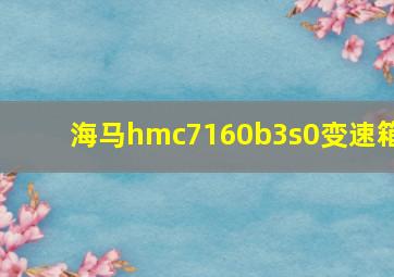 海马hmc7160b3s0变速箱