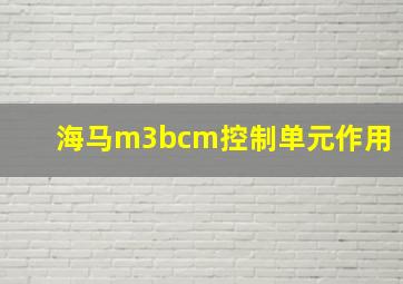 海马m3bcm控制单元作用