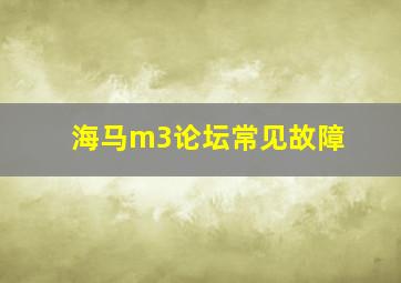 海马m3论坛常见故障