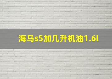 海马s5加几升机油1.6l