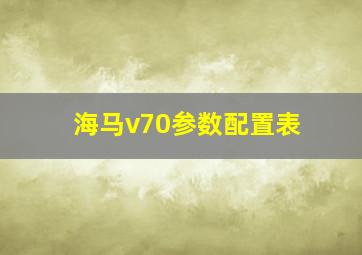 海马v70参数配置表