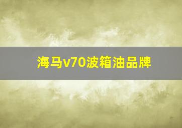 海马v70波箱油品牌