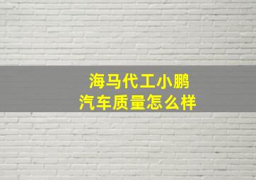 海马代工小鹏汽车质量怎么样