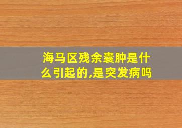 海马区残余囊肿是什么引起的,是突发病吗