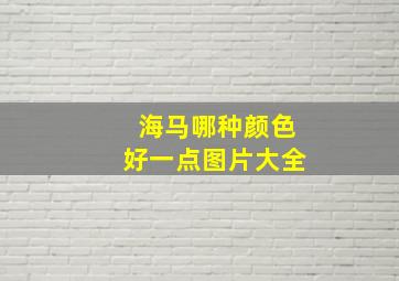 海马哪种颜色好一点图片大全