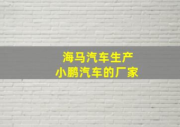 海马汽车生产小鹏汽车的厂家