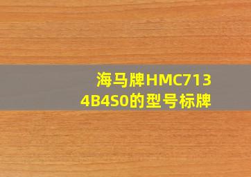 海马牌HMC7134B4S0的型号标牌