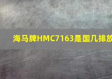 海马牌HMC7163是国几排放