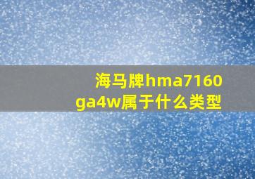 海马牌hma7160ga4w属于什么类型