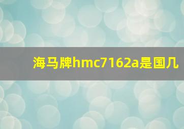 海马牌hmc7162a是国几