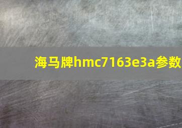 海马牌hmc7163e3a参数