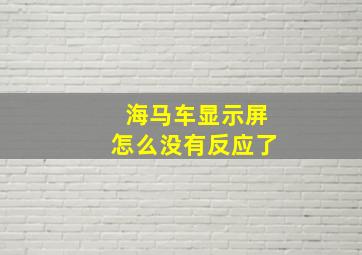 海马车显示屏怎么没有反应了