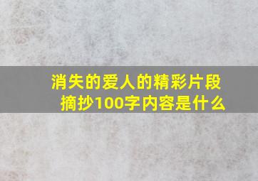 消失的爱人的精彩片段摘抄100字内容是什么