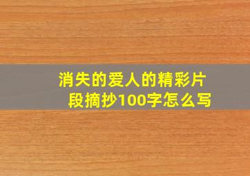 消失的爱人的精彩片段摘抄100字怎么写