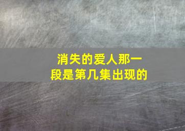 消失的爱人那一段是第几集出现的