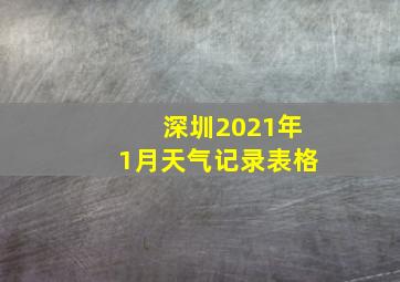 深圳2021年1月天气记录表格