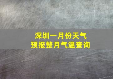 深圳一月份天气预报整月气温查询