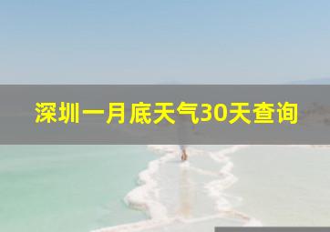 深圳一月底天气30天查询