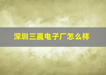 深圳三赢电子厂怎么样