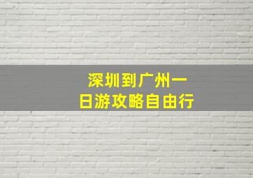 深圳到广州一日游攻略自由行