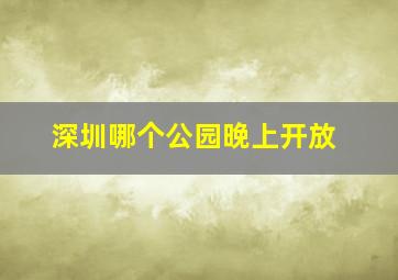 深圳哪个公园晚上开放