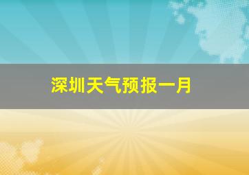 深圳天气预报一月