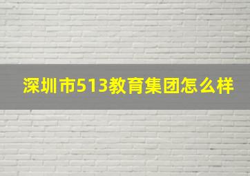 深圳市513教育集团怎么样