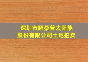 深圳市鹏桑普太阳能股份有限公司土地拍卖