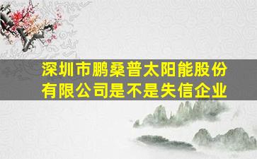 深圳市鹏桑普太阳能股份有限公司是不是失信企业