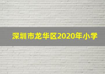 深圳市龙华区2020年小学