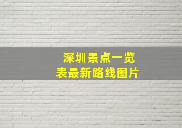 深圳景点一览表最新路线图片