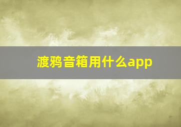 渡鸦音箱用什么app