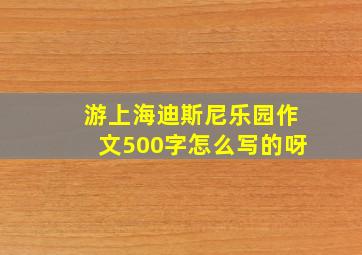 游上海迪斯尼乐园作文500字怎么写的呀