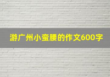 游广州小蛮腰的作文600字