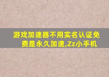 游戏加速器不用实名认证免费是永久加速,Zz小手机