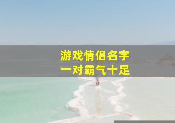 游戏情侣名字一对霸气十足