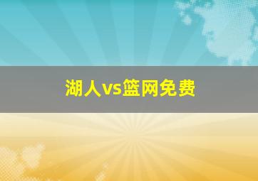 湖人vs篮网免费